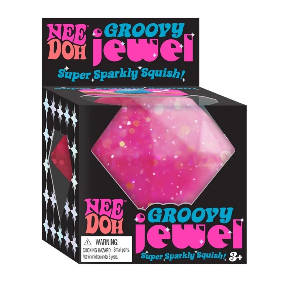 NeeDoh Groovy Jewel with Glitter Water Filling - Pink